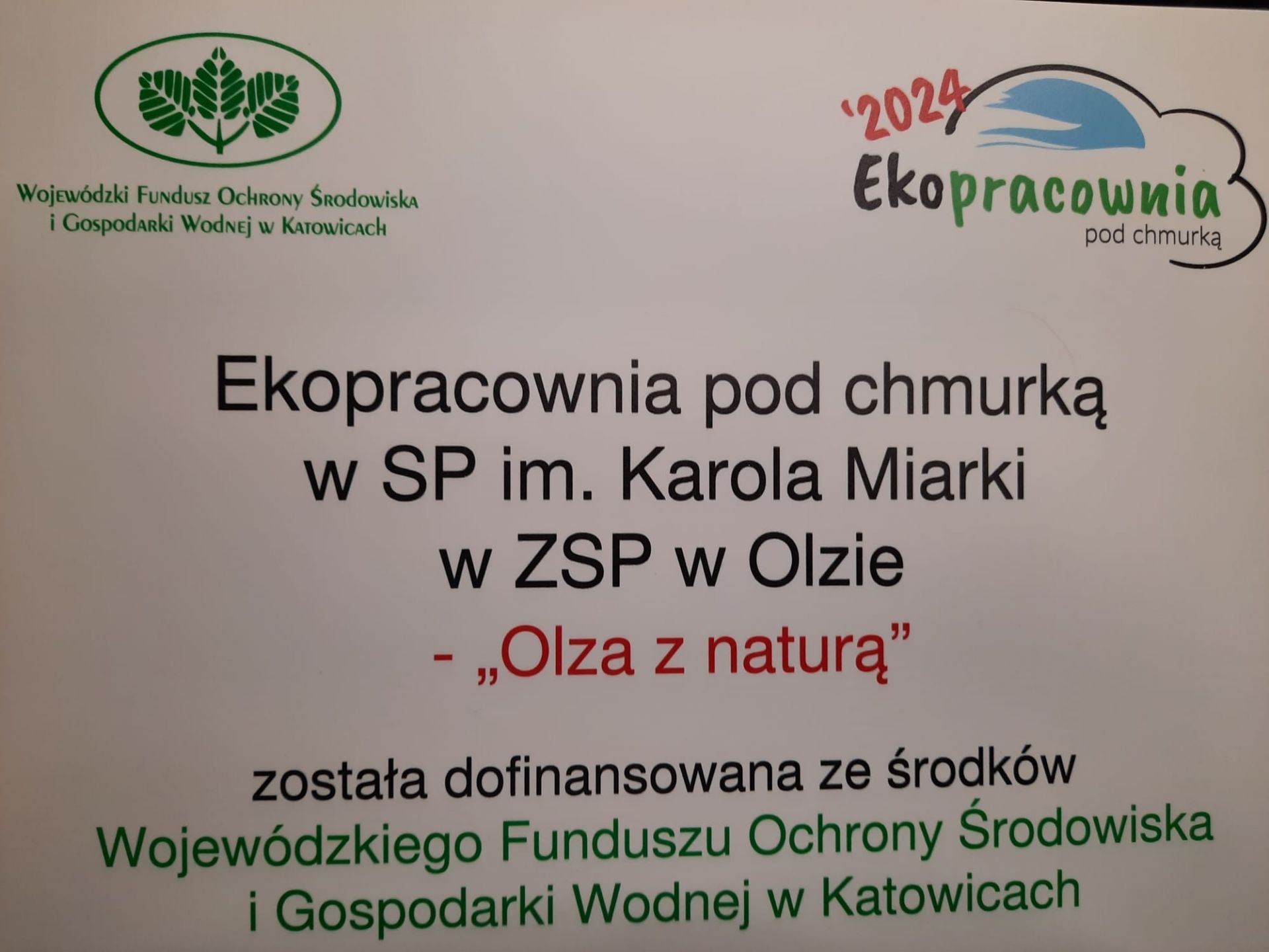 informacja o pozyskanych środkach