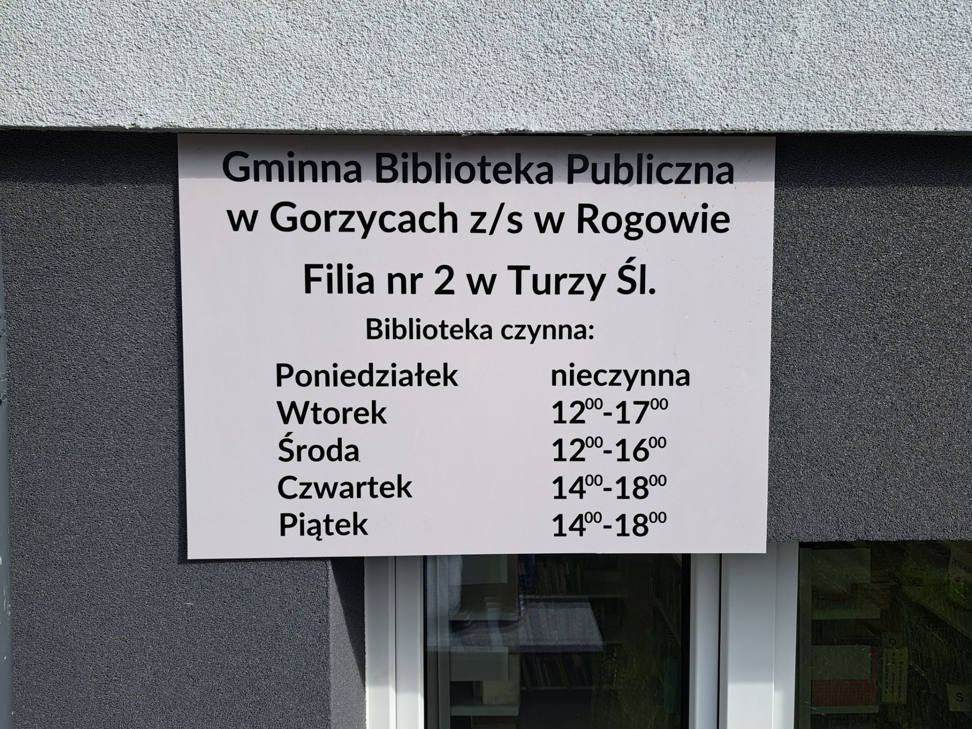 godziny otwarcia biblioteki